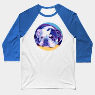 Colorful English Bulldog Baseball T-Shirt